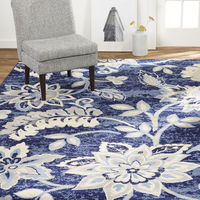 Andover Mills™ Mountview Performance Navy Blue Rug & Reviews Wayfair